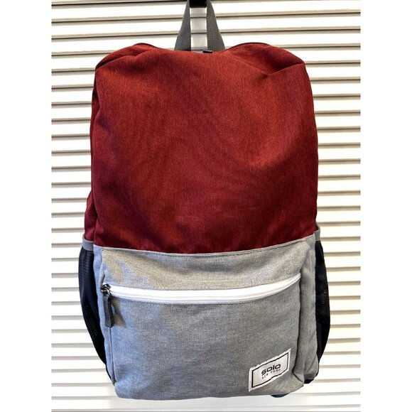 Solo New York Re:Solve Backpack Laptop Sleeve Recycled Red and Gray 16.5"x11.5" - Picture 1 of 8